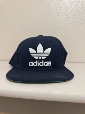 Adidas Navy and White Trefoil Snapback Hat